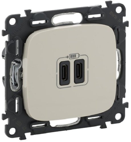 Розетка USB тип C+C без рамки Legrand Valena Allure 2-м. 3000мА слоновая кость фото Розетка USB тип C+C без рамки Legrand Valena Allure 2-м. 3000мА слоновая кость картинка
